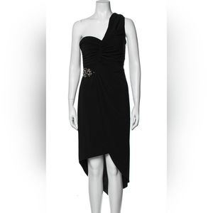David Meister Black One Shoulder Dress Size 8